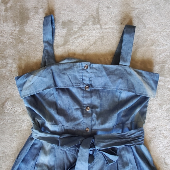 Flying‎ Tomato A. Calin Chambray Strappy Jumpsuit. - Picture 9 of 13